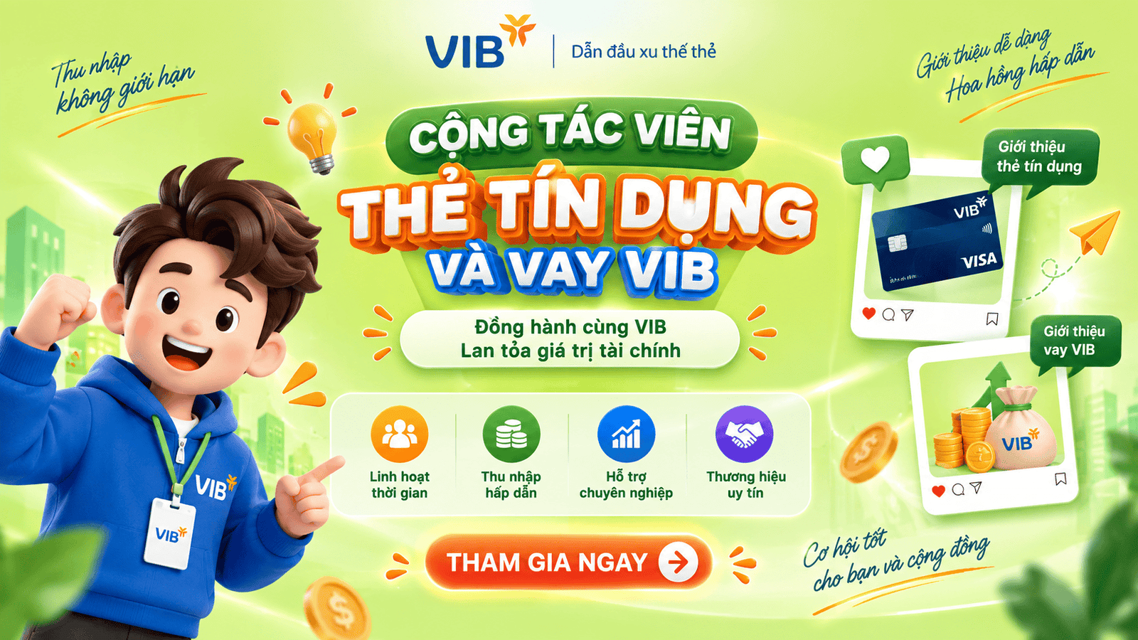 Cộng tác viên thẻ tín dụng và vay VIB