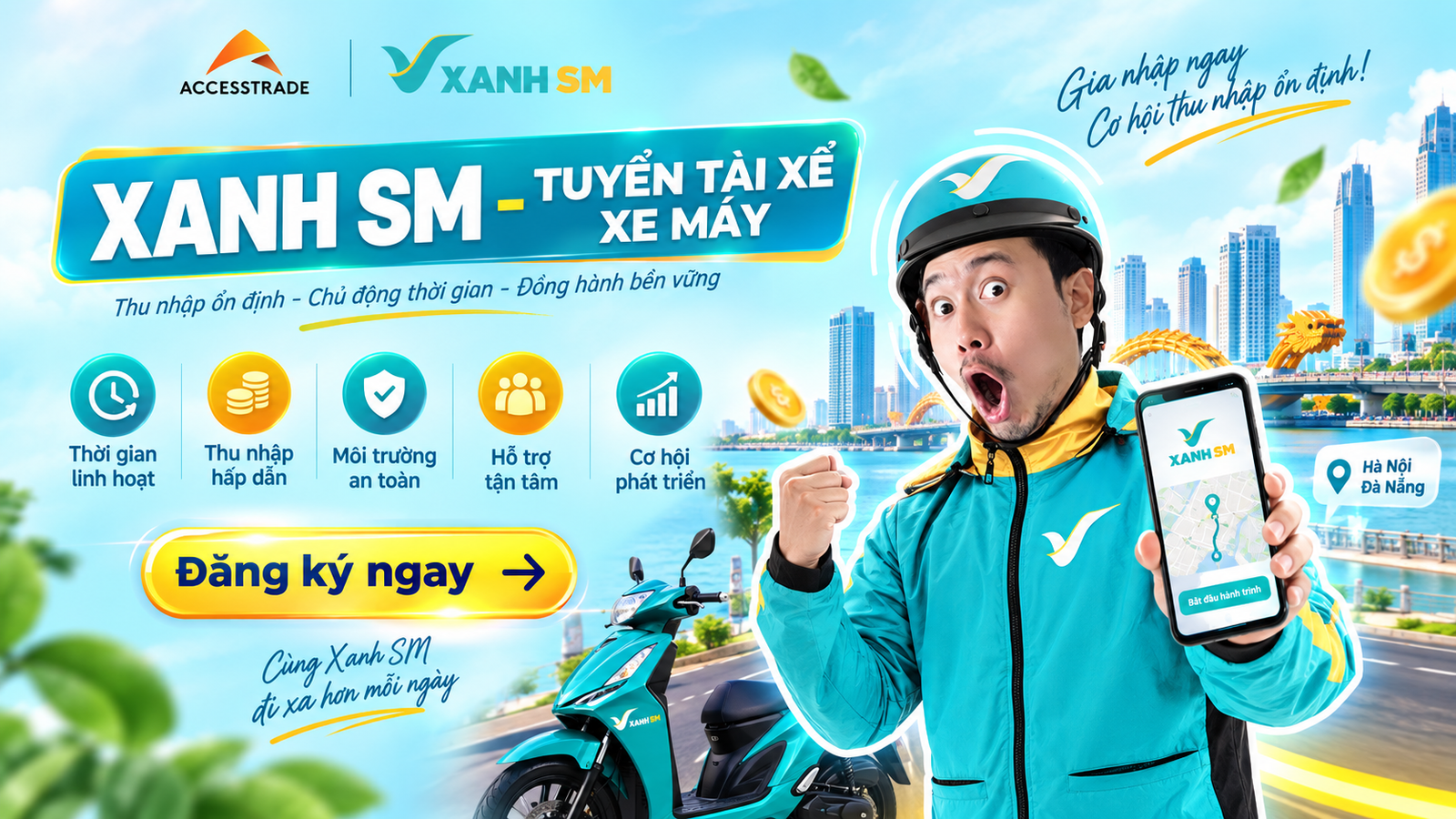 Tài xế xe máy Xanh SM